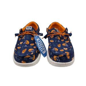 Hey Dude Wally Whataburger Mens Size 9 Orange/Navy Slip-On Shoes New